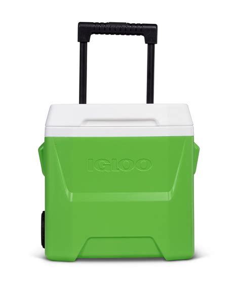 A telescoping handle lets you push or pull the. . Igloo 16 qt cooler with wheels